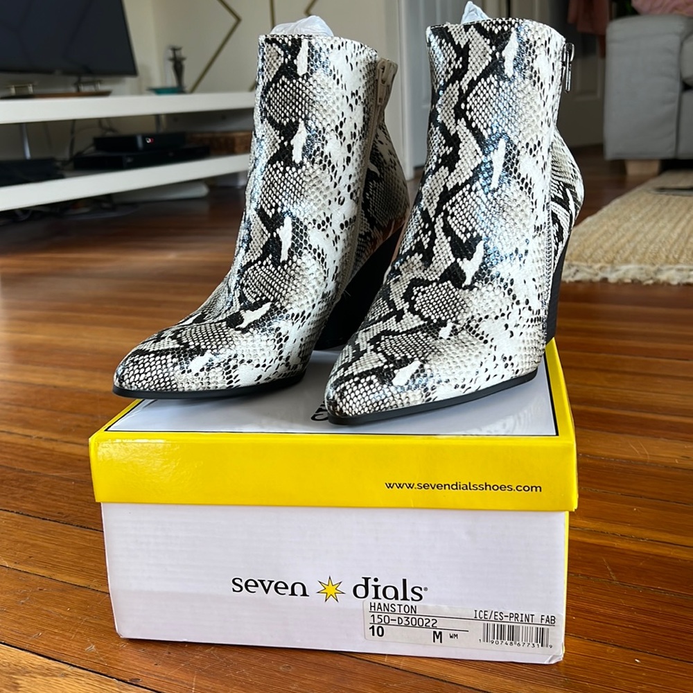 Snakeskin booties